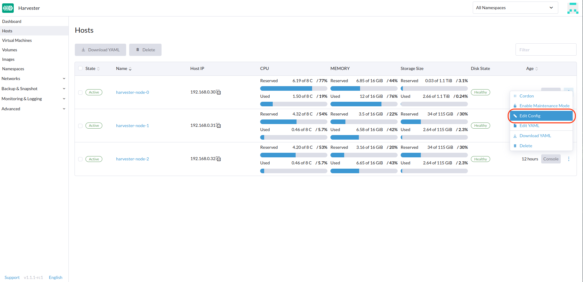 Edit Config